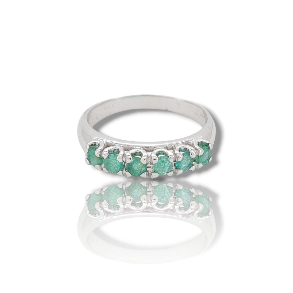 White gold eternity ring k18 with emeralds (code P2251)
